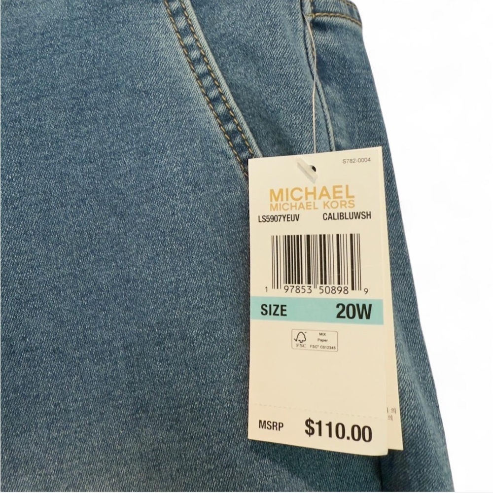 Michael Kors High-Rise Flare Jeans Selma Crop in Cali Blue Denim, Plus Size 20W - Picture 8 of 12